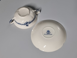 Engels blauw Johnson Bros Old Britain Castles Soepkom met schotel