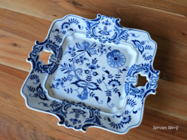 Blue Danube vierkante schaal met greepjes 30,5 cm