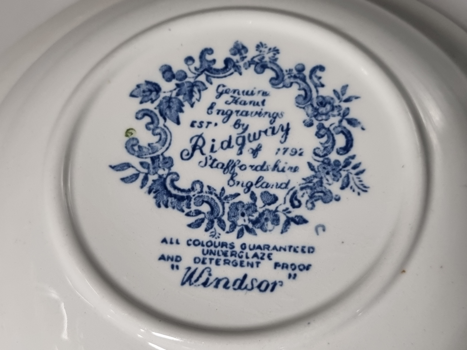 Engels Ridgway Windsor blauw hoge ronde schaal 20 cm
