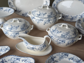 Frans Longwy blauw Rejane compleet Eetservies 8-pers.
