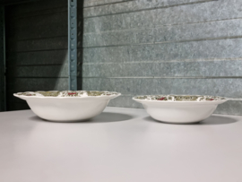 Engels Ridgway Windsor groen gekleurd set 2x hoge ronde schaal