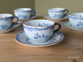 Rorstrand Ostindia East Indies set 5x Thee Kop en schotel 8 cm (Aardewerk)