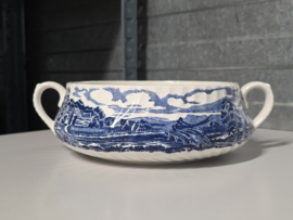Engels blauw Barrats Old Castle schaal met oortjes