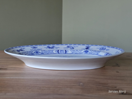 Potiche blauw Petrus Regout ovale schaal 34,5 cm