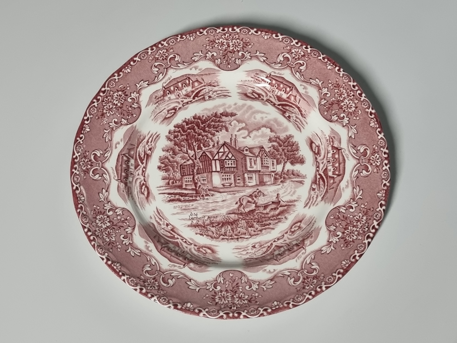 Engels rood Grindley Country Inns plat dinerbord 25 cm