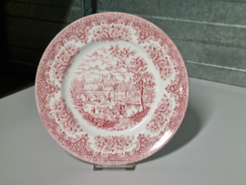 Engels rood English Ironstone Tableware River Scenes plat dinerbord 22,5 cm
