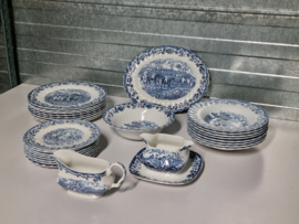 Engels blauw Jachtservies Myott's Country Life Eetservies 8 persoons
