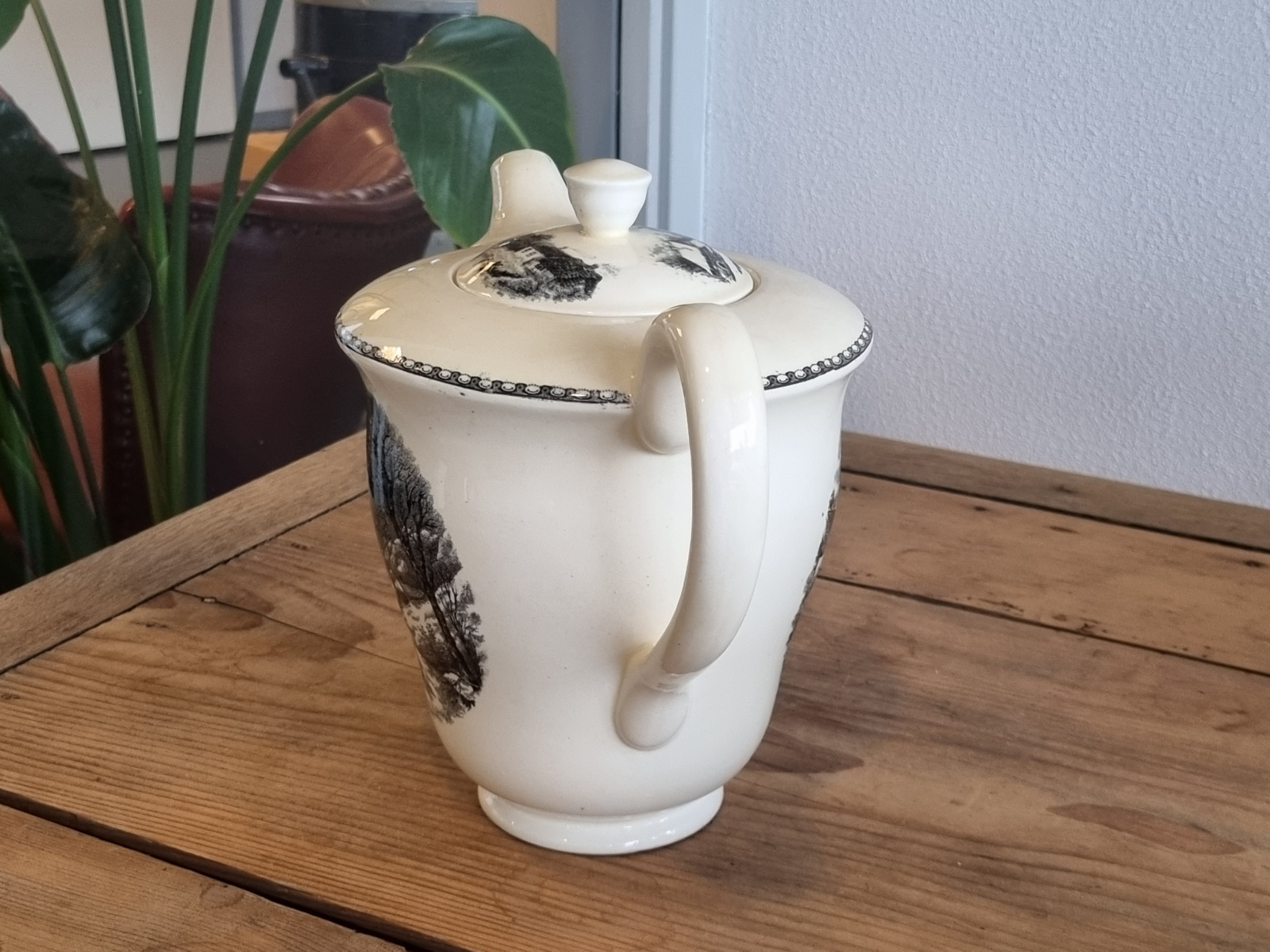 Landschap Zwart Société Céramique Koffiepot (rond model)