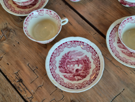 Boerenhoeve Rood Societe Ceramique Koffieservies 8-pers. (creme)