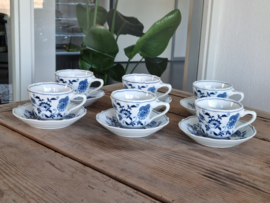 Blue Danube set 6x Koffie Kop- en schotel 8,5 cm