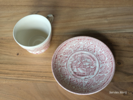 Engels rood English Ironstone Tableware EIT kop en schotel (paard en wagen)