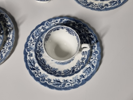 Engels blauw Jachtservies Myott's Country Life Koffieservies Ontbijtservies 8-pers.