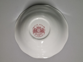 Engels rood English Ironstone Tableware River Scenes hoge ronde schaal 24,5 cm