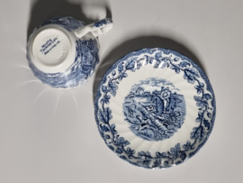 Engels blauw Jachtservies Myott's Country Life set 6x Kop en schotel