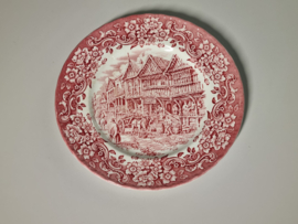 Engels rood 17th Century England Royal Tudor Ware Staffordshire Plat Dinerbord 25,5 cm