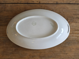 Societe Ceramique Schrijfnamendecor schaal met greepjes