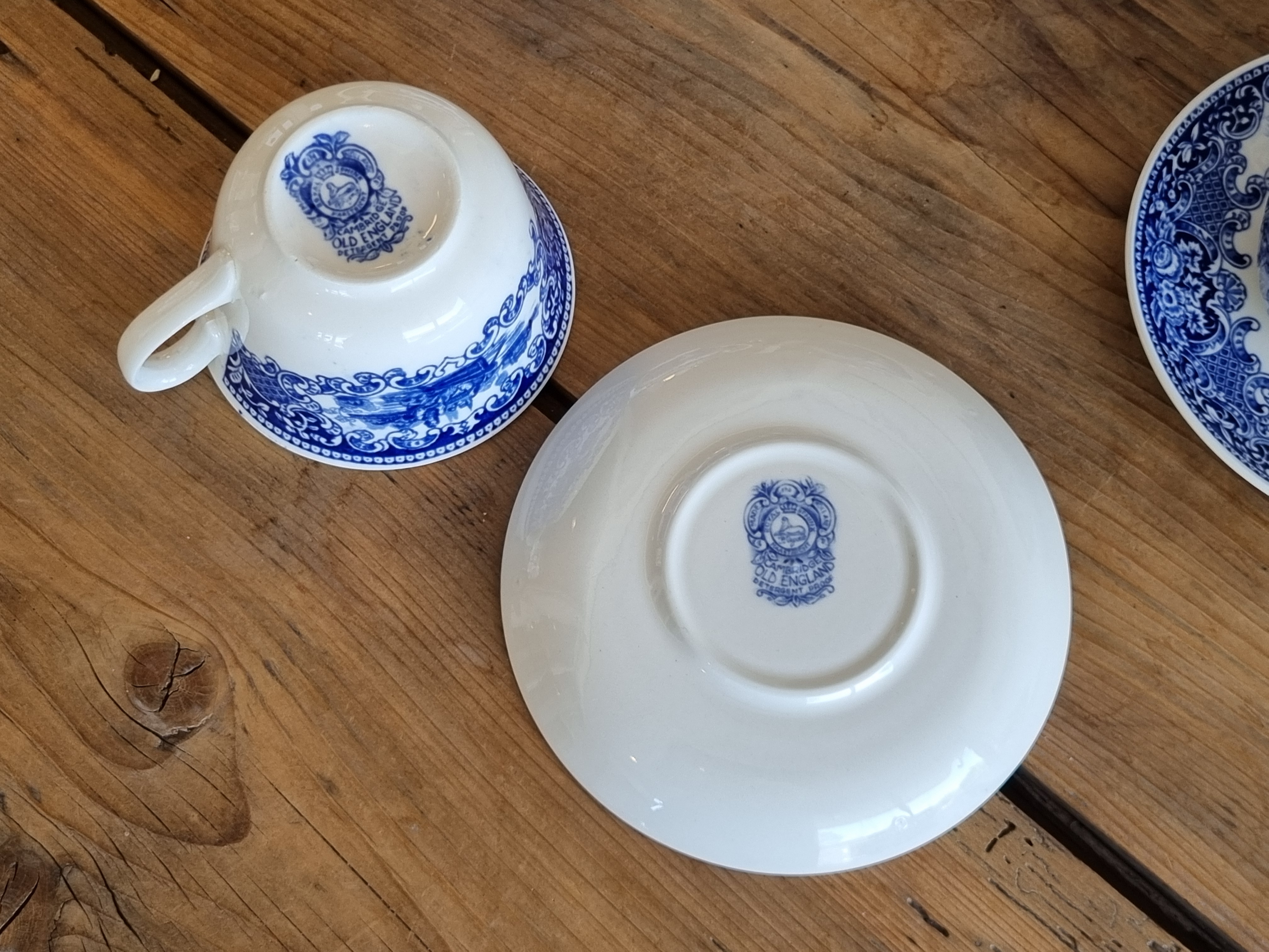 Regout Castillo Old England Cambridge blauw theestel voor 2 personen