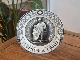 Wandbord Societe Ceramique Vincentius à Paulo 23,5 cm (grijs)