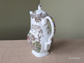 Engels bruin ingekleurd Jachtservies Myott's Country Life koffiepot theepot