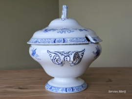 Potiche blauw Petrus Regout soepterrine
