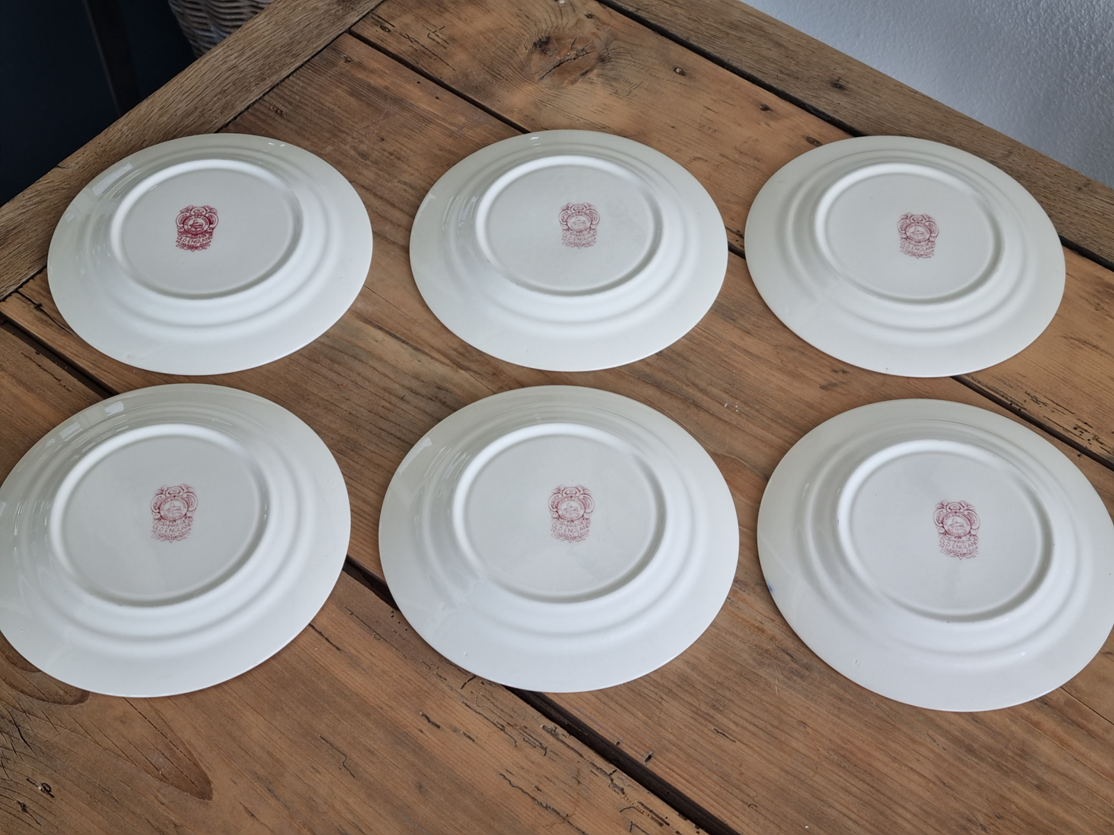 Regout Castillo Old England rood set 6x Ontbijtbordje 20 cm