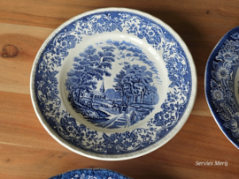 Engels blauw Mix & Match Set 6x dinerbord 25 - 25,5 cm