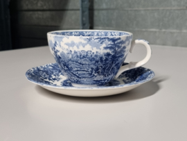 Engels blauw Meakin Romance Kop en schotel