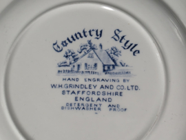 Engels blauw Mix & Match Set 6x ontbijtbord 19,5 - 20,5 cm