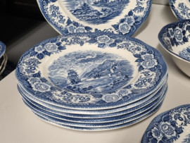 Engels blauw Enoch Wedgwood Lochs of Scotland serviesset 23 delig