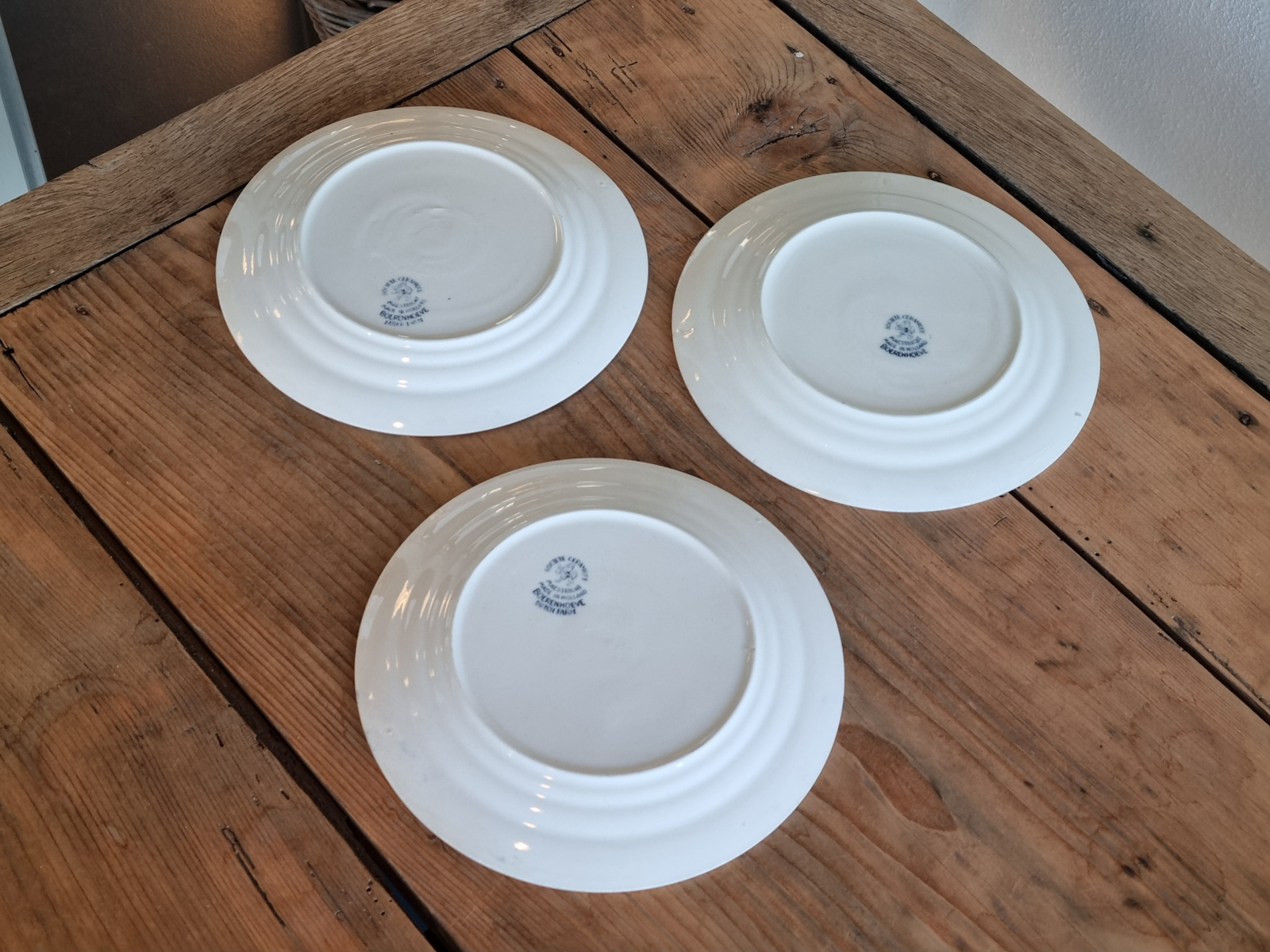 Boerenhoeve blauw Societe Ceramique set van 3x ontbijtbordje 20,5 cm