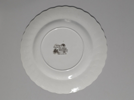 Engels bruin ingekleurd Jachtservies Myott's Country Life set 8x groot dinerbord 27 cm