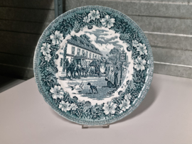 Engels groen/petrol Royal Tudor Ware Coaching Taverns plat dinerbord 27 cm
