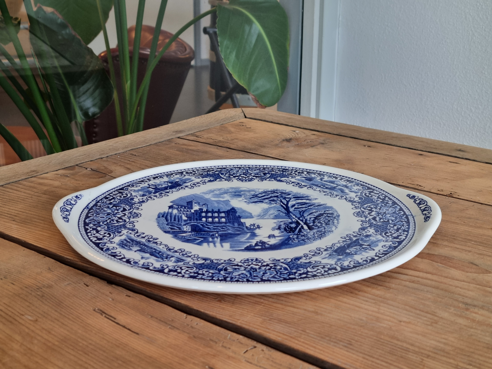Regout Sphinx Castillo blauw Serveerplateau 30,5 cm