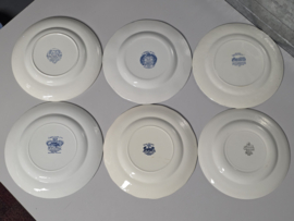 Engels blauw Mix & Match Set 6x dinerbord 24 - 25,5 cm