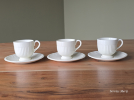 Wedgwood Edme set 3x Espresso Kop en schotel (groen stempel)