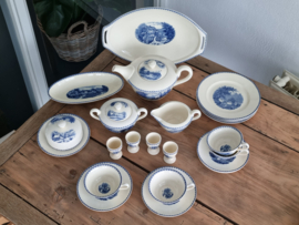 Landschap Blauw Societe Ceramique blauw Ontbijtservies 4-pers. (rond model)