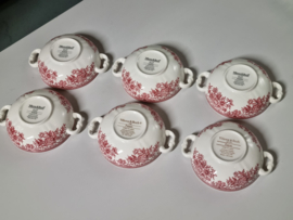 Villeroy en Boch Fasan rood set 6x Soepkom met Schotel