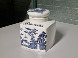 Engels blauw Blue Willow by Regal grote Voorraadpot Biscuits Jar