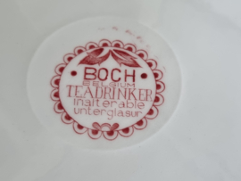 Tea Drinker rood Boch Belgium Ontbijtbordje 20,5 cm