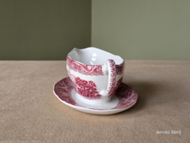 Engels rood Enoch Wedgwood River Scene sauskom op vaste onderschotel