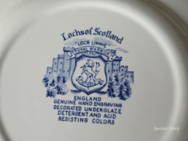 Engels blauw Royal Warwick Lochs of Schotland set 6x ontbijtbord 20 cm