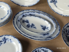 Societe Ceramique Etruria vloeiblauw compleet Eetservies 6-pers.