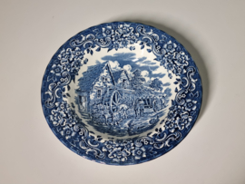 Engels blauw 17th Century England Royal Tudor Ware Staffordshire diep pasta curry bord 22,5 cm