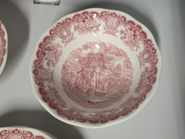 Engels rood Historical Ports serviesset 8 personen