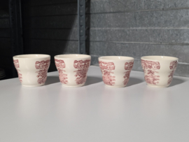 Engels rood English Ironstone Tableware EIT set 4x kopjes zonder oortje