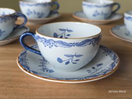 Rorstrand Ostindia East Indies set 5x Thee Kop en schotel 8 cm (Aardewerk)