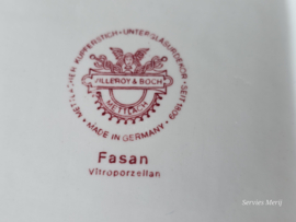 Villeroy en Boch Fasan rood hoge vierkante schaal 15 cm