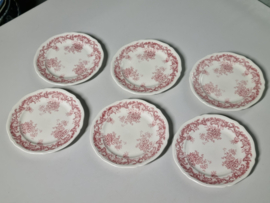 Villeroy en Boch Valeria rood set 6x gebaksbordje