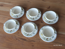 Frans GIEN decor Oiseaux de Paradis set 6x Soepkom met schotel