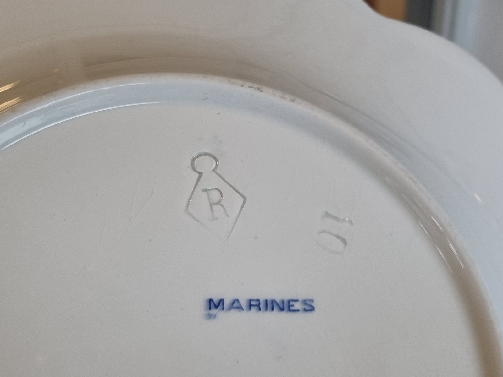 Petrus Regout Marines lichtblauw vierkant serveerbord 29,5 cm
